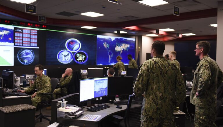 Fleet Cyber Command Sailors Stand Watch in the Fleet Operations Center